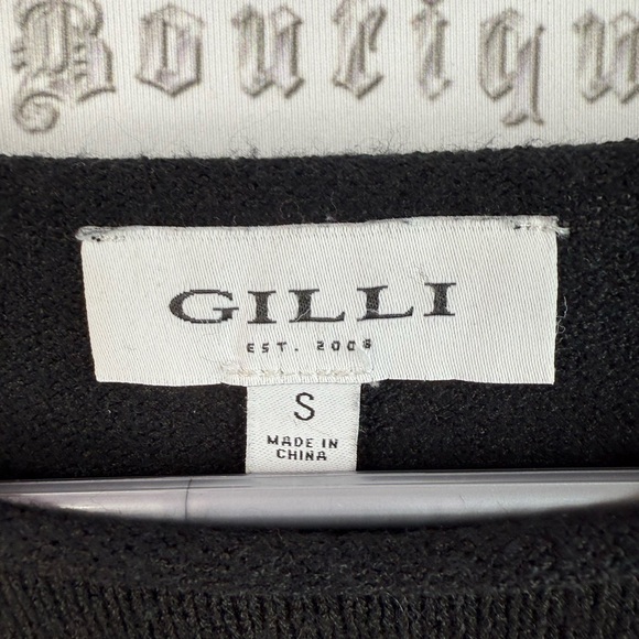 Gilli sweater pull over hello beautiful white knitted cozy Black Knit Sweater - Picture 8 of 12